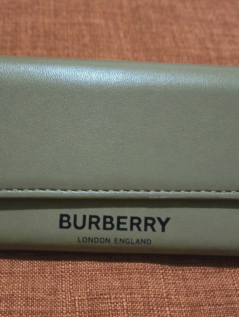 Burberry Men’s Leather Eyeglass Case in Light Green